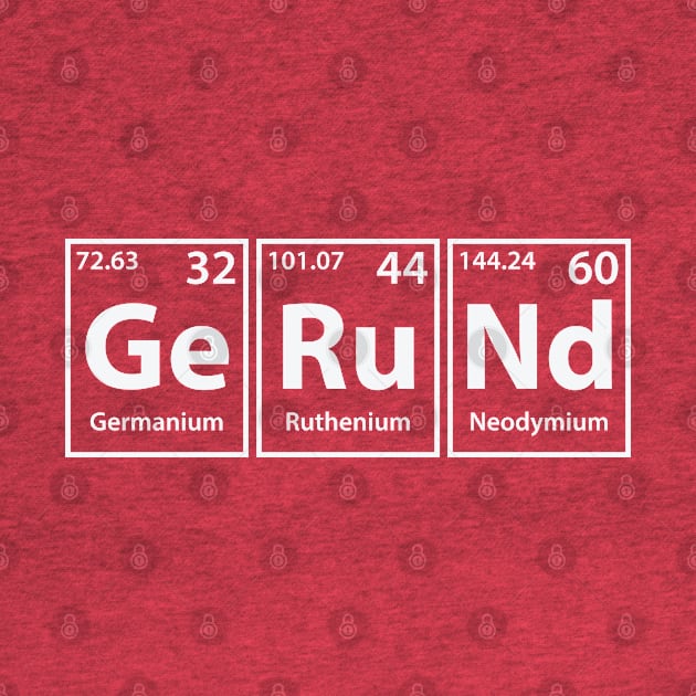 Gerund (Ge-Ru-Nd) Periodic Elements Spelling by cerebrands